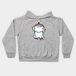 Unicorn with santa hat Kids Hoodie